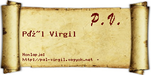 Pál Virgil névjegykártya